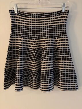 Max Studio Black & White Grid Skirt